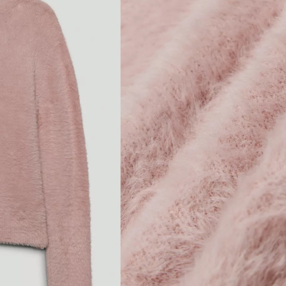 Aritzia Fuzzy light pink sweater by Sunday Best